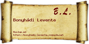 Bonyhádi Levente névjegykártya